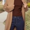 Womens Long Sleeve Maxi Cardigan Open Front Oversized Knitted Sweater Coat Casual Lapel Warm Overcoat with Pockets