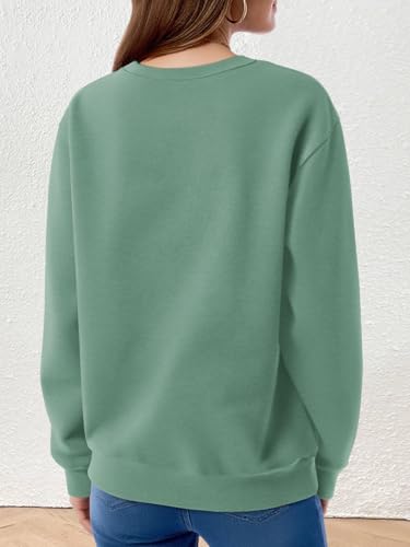 Women Fleece Lined Sweatshirt Casual Crew Neck Pullover Sweatshirt Loose Soft Long Sleeve Fall Winter Sweaters 2026