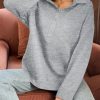Womens Oversized Sweatshirt Casual Long Sleeve Henley V Neck Pullover Tops Fall Outfits Clothes