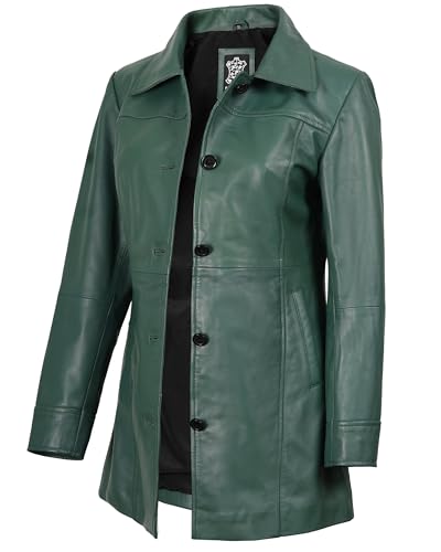 Leather Coats for Women - Carcoat Style Winter Fashion Womens Long Leather Jackets