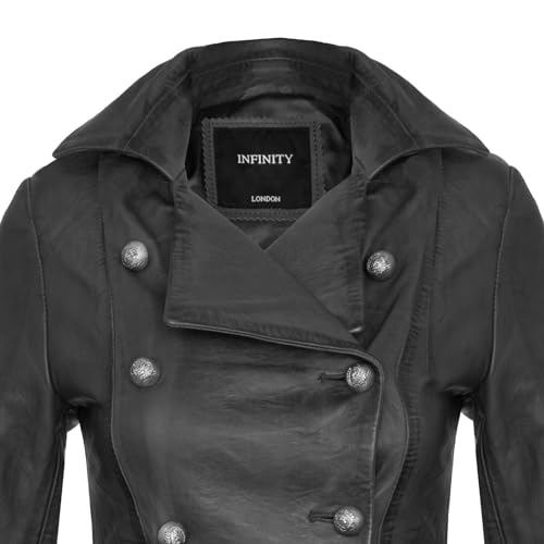 Women's Gothic Leather Edwardian Victorian Flare Coat