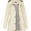 Women Waterproof Outdoor Hiking Raincoat Women Lined Rain Jacket Lightweight Hooded Jackets Trench Coats