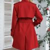 Women's Waterproof Trench Coat Double Breasted Lapel Rain Coats for Women With Belt