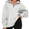 Womens Oversized Sweatshirts Fall Sweaters Fashion Hoodies Half Zip Pullover Long Sleeve Shirts Clothes