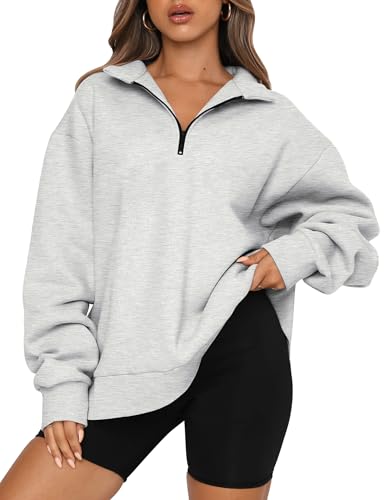 Womens Oversized Sweatshirts Fall Sweaters Fashion Hoodies Half Zip Pullover Long Sleeve Shirts Clothes