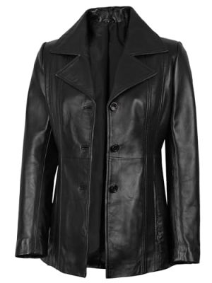 Leather Blazers Women - Stylish Leather Car Coats For Womens Real Lambskin Casual Leather Jackets Women