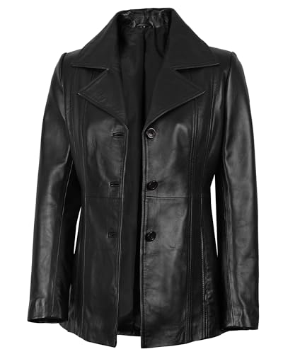 Leather Blazers Women - Stylish Leather Car Coats For Womens Real Lambskin Casual Leather Jackets Women