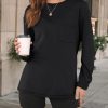 Womens Long Sleeve Tops Loose Fit Fall Cute Thick T Shirts Winter Cruise Outfits Trendy Clothes