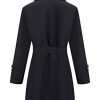 Women Trench Coats Loose Fit, Double Breasted Spring Fall Water Resistant Thin Long Jacket Belted Overcoat