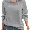 Womens Zipper Sweatshirt Turtleneck Long Sleeve Pullover Casual Loose Sweatshirts Top T Shirts