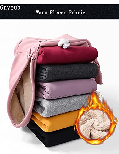 Women's Casual Winter Warm Fleece Sherpa Lined Hooded Sweatshirt Thick Pullover Plus with Pockets