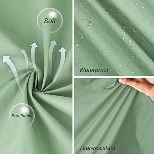 Womens Long Raincoats Rain Jacket Waterproof Packable Hooded Windbreaker Lightweight Adjustable Waist for Outdoor