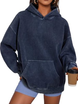 Oversized Hoodies for Women Acid Wash Sweatshirt Cute Pullover Fall Winter Long Sleeve Shirts