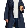 Plus Size Rain Jackets for Women Raincoats Waterproof Windbreaker Jacket Hooded Outdoors Trench Coat with Pockets