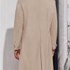 Men's Notch Lapel Double Breasted Long Trench Coat Casual Cotton Blend Peacoat