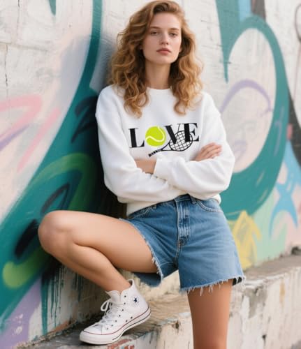 Love Tennis Sweatshirt, Love Tennis Shirt, Cute Tennis Sweatshirts For Women, Gift for Tennis Player