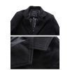 Men's Casual Mid-Length Trench Coat Single Breasted Business Pea Coats Winter Notched Lapel Windbreaker Jacket