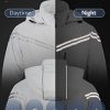 Men's Packable Waterproof Running Rain Coats Reflective Cycling Jacket Windbreaker With Removable Hood