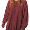 Womens Sweatshirt Casual Long Sleeve Crewneck Lightweight Pullover Tops Loose Sweatshirts