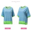 Womens Tops Casual Short Sleeve Sweatshirt Crewneck Striped Shirt Pullover T Shirts Loose Blouses