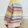 Women Contrast Striped Pullover Sweater 2025 Fall Outfits Oversized Knit Jumper Tops
