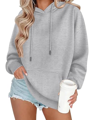 Womens Oversized Hoodies 2025 Fleece Sweatshirts Long Sleeve Pullover with Pocket Fall Winter Outfits Y2k Clothes