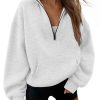 Womens Oversized Sweatshirts Half Zip Pullover Fall Long Sleeve Quarter Zip Hoodies Teen Girls Y2K Clothes
