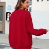Womens White Christmas Sweatshirt Crewneck Christmas Tree Graphic Shirts Oversized Xmas Pullover Sweater