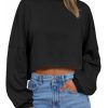 Cropped Sweatshirts for Women Oversized Crewneck Sweaters Long Sleeve Tops Fall Winter Clothes 2025