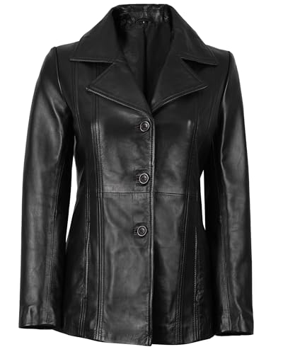 Leather Blazers Women - Stylish Leather Car Coats For Womens Real Lambskin Casual Leather Jackets Women