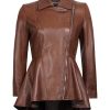 Leather Jacket Women - Real Lambskin Peplum Leather Jackets For Womens Stylish Women's Leather Jacket Outerwear