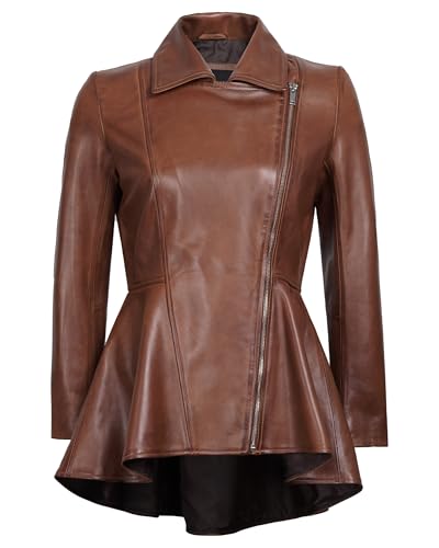 Leather Jacket Women - Real Lambskin Peplum Leather Jackets For Womens Stylish Women's Leather Jacket Outerwear