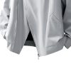 Mens Solid Color Zip Up Hooded Jacket Unisex Oversized Sports Windbreaker Coat