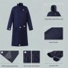 Raincoat for Men Waterproof Long Rain Jacket with Stowable Hood Lightweight Rain Gear Poncho for Unisex
