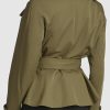 womens Short Peplum Trench Coat