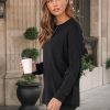 Womens Long Sleeve Tops Loose Fit Fall Cute Thick T Shirts Winter Cruise Outfits Trendy Clothes