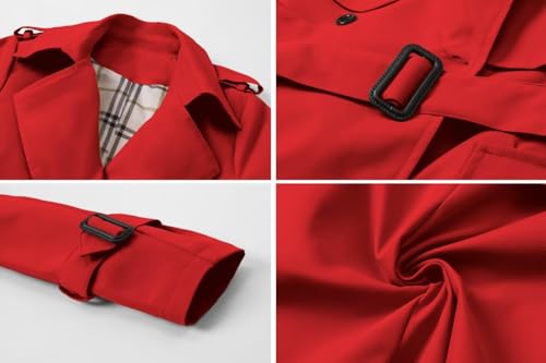 Women's Waterproof Trench Coat Double Breasted Lapel Rain Coats for Women With Belt