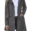 Raincoat Women Waterproof Long Hooded Rain Jacket Trench Coats Windbreaker Travel Jacket