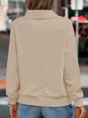 Womens Zipper Sweatshirt Turtleneck Long Sleeve Pullover Casual Loose Sweatshirts Top T Shirts
