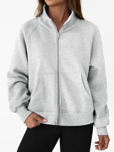 Womens Sweatshirts Zip Up Hoodies Cropped Crewneck Pullover Casual Jackets Y2k Clothes Fall Fashion Outfits 2025