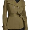 womens Short Peplum Trench Coat