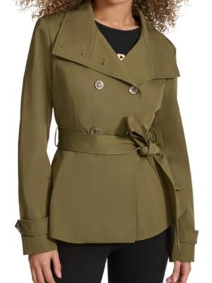 womens Short Peplum Trench Coat