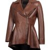 Leather Jacket Women - Real Lambskin Peplum Leather Jackets For Womens Stylish Women's Leather Jacket Outerwear