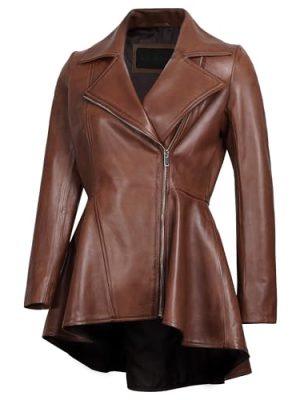 Leather Jacket Women - Real Lambskin Peplum Leather Jackets For Womens Stylish Women's Leather Jacket Outerwear