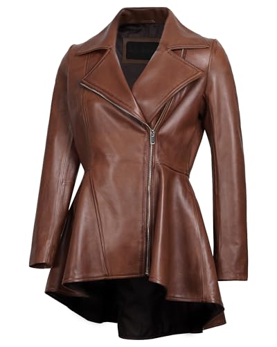 Leather Jacket Women - Real Lambskin Peplum Leather Jackets For Womens Stylish Women's Leather Jacket Outerwear
