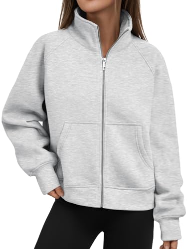 Womens Sweatshirts Zip Up Hoodies Cropped Crewneck Pullover Casual Jackets Y2k Clothes Fall Fashion Outfits 2025