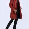 Men's Wool Blend Pea Coat Notched Collar Single Breasted Overcoat Warm Winter Trench Coat