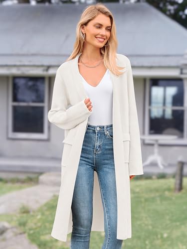 Open Front Long Cardigan Sweaters for Women Trendy 2025 Fall Winter Oversized Sweater Coats Knit Coatigan Jackets