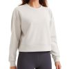 Womens SoftAura Crewneck Sweatshirt Long Sleeve Workout Casual Pullover Basic Fall Tops