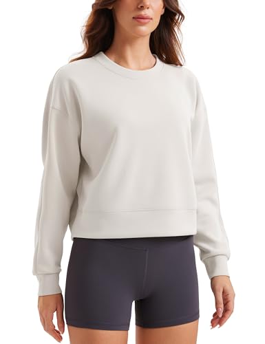 Womens SoftAura Crewneck Sweatshirt Long Sleeve Workout Casual Pullover Basic Fall Tops